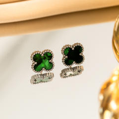 13mm Stainless Steel Earrings Four-Leaf Clover Earrings for Women