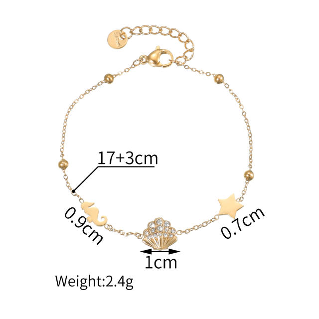 Light Luxury  Diamond Bracelet Women's Distinctive Stainless Steel bracelet 18K Gold Plated Exquisite Hand Jewelry