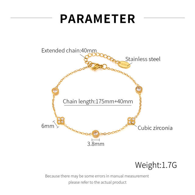 Fashion Bracelet for Women Stainless Steel bracelet Bow diamodn Titanium Steel Jewelry