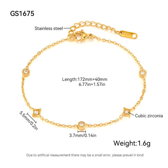 Fashion Bracelet for Women Stainless Steel bracelet Bow diamodn Titanium Steel Jewelry