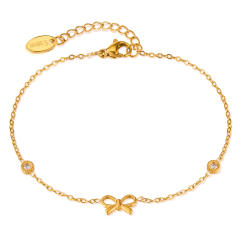 Fashion Bracelet for Women Stainless Steel bracelet Bow diamodn Titanium Steel Jewelry