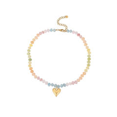 Natural Stone Hand-Beaded  Small Fresh Style Sweet Bracelet Necklace for Women