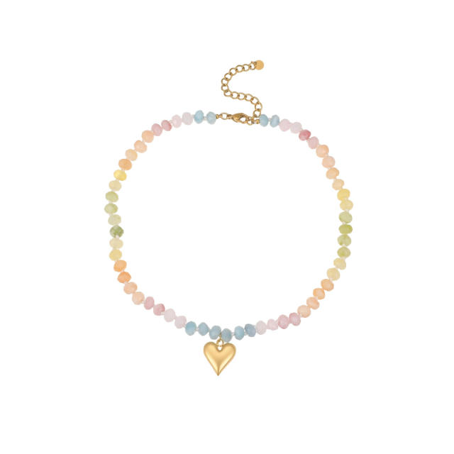 Natural Stone Hand-Beaded  Small Fresh Style Sweet Bracelet Necklace for Women