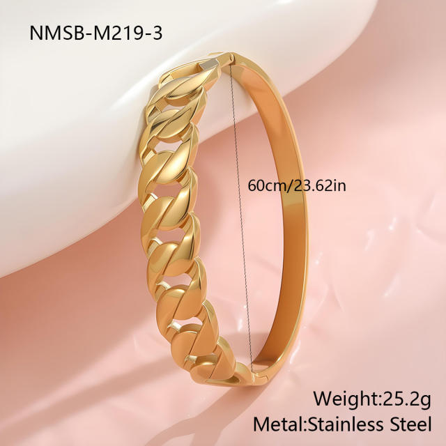 Non-Fading Bracelet for Women rhinestone inlaid diaaond stainless steel bangle bracelet