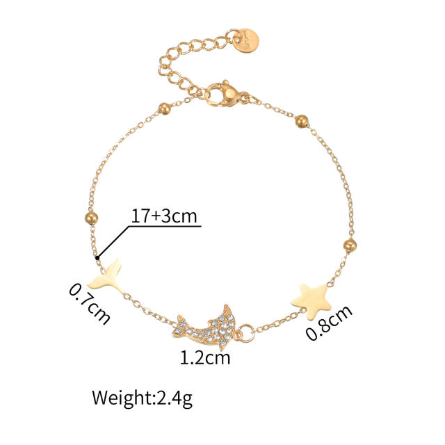 Light Luxury  Diamond Bracelet Women's Distinctive Stainless Steel bracelet 18K Gold Plated Exquisite Hand Jewelry