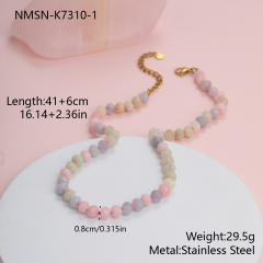 Natural Stone Hand-Beaded  Small Fresh Style Sweet Bracelet Necklace for Women