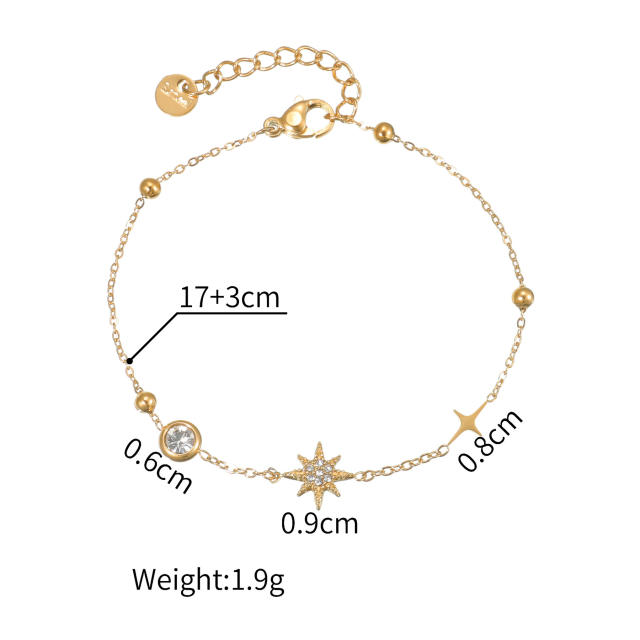 Light Luxury  Diamond Bracelet Women's Distinctive Stainless Steel bracelet 18K Gold Plated Exquisite Hand Jewelry