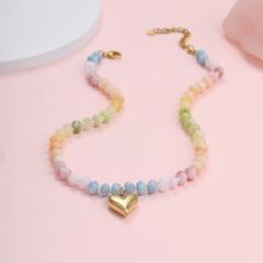 Natural Stone Hand-Beaded  Small Fresh Style Sweet Bracelet Necklace for Women