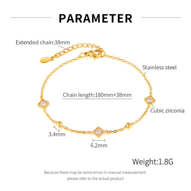 Fashion Bracelet for Women Stainless Steel bracelet Bow diamodn Titanium Steel Jewelry
