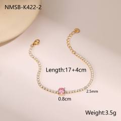 Valentine's Day 18KG stainless steel necklace set heart cubic zircon earrings bracelet