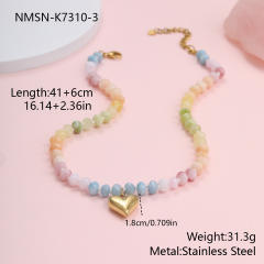 Natural Stone Hand-Beaded  Small Fresh Style Sweet Bracelet Necklace for Women