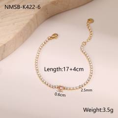 Valentine's Day 18KG stainless steel necklace set heart cubic zircon earrings bracelet