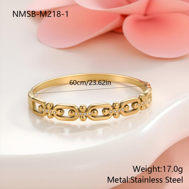 Non-Fading Bracelet for Women rhinestone inlaid diaaond stainless steel bangle bracelet