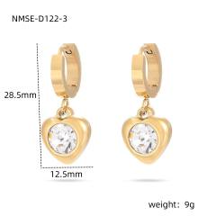 Valentine's Day 18KG stainless steel necklace set heart cubic zircon earrings bracelet