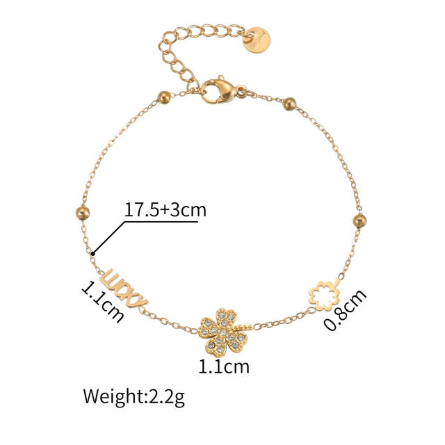 Light Luxury  Diamond Bracelet Women's Distinctive Stainless Steel bracelet 18K Gold Plated Exquisite Hand Jewelry