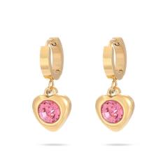 Valentine's Day 18KG stainless steel necklace set heart cubic zircon earrings bracelet
