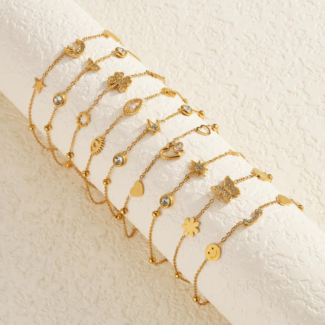 Light Luxury  Diamond Bracelet Women's Distinctive Stainless Steel bracelet 18K Gold Plated Exquisite Hand Jewelry