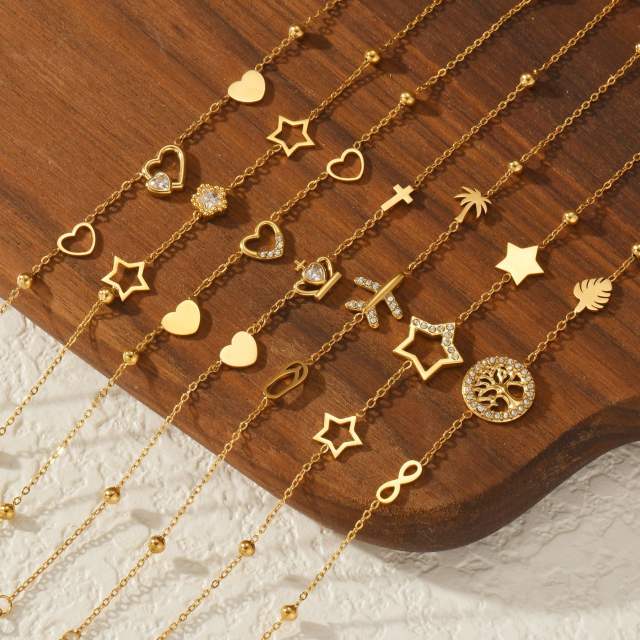 Light Luxury  Diamond Bracelet Women's Distinctive Stainless Steel bracelet 18K Gold Plated Exquisite Hand Jewelry