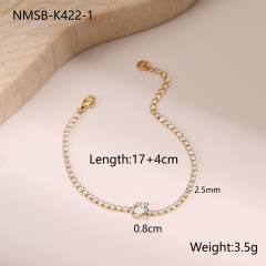 Valentine's Day 18KG stainless steel necklace set heart cubic zircon earrings bracelet