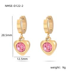 Valentine's Day 18KG stainless steel necklace set heart cubic zircon earrings bracelet