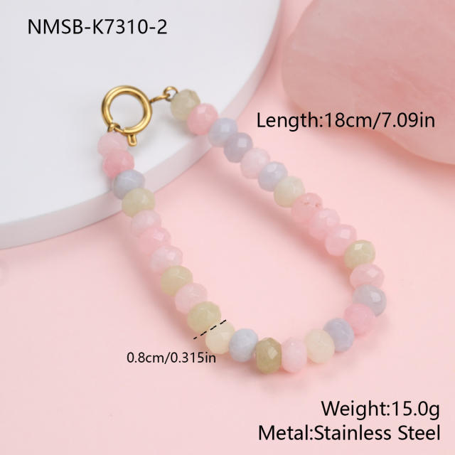 Natural Stone Hand-Beaded  Small Fresh Style Sweet Bracelet Necklace for Women