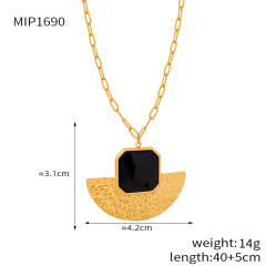 Stainless Steel Fan-Shaped Glass Stone Earrings stainless steel necklace set