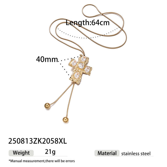 Stainless Steel Necklace Luxury Tassel Pendant Necklace heart sun cross long necklace