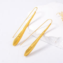 Simple gold color alloy big drop earrings