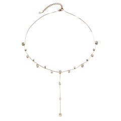 Stainless Steel Necklace Color Zircon Inlaid Jewelry Set