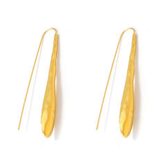 Simple gold color alloy big drop earrings