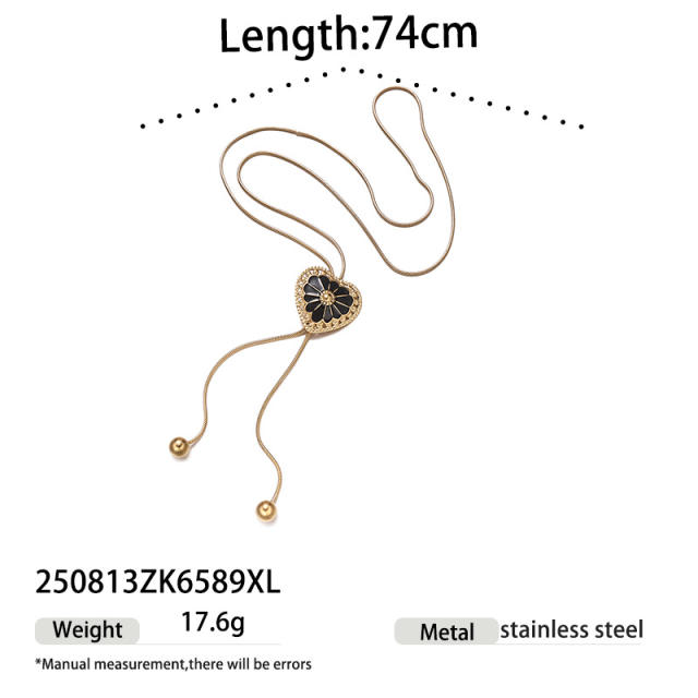 Stainless Steel Necklace Luxury Tassel Pendant Necklace heart sun cross long necklace