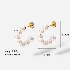 18KG pearl earrings stainless steel earrings collection