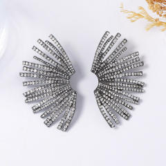 Rhinestone pave setting alloy earrings diamond earrings unique earrings