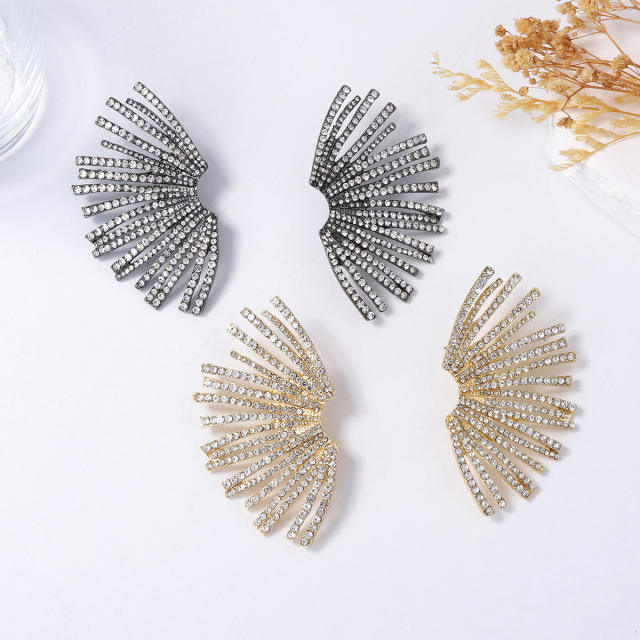 Rhinestone pave setting alloy earrings diamond earrings unique earrings