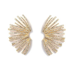 Rhinestone pave setting alloy earrings diamond earrings unique earrings
