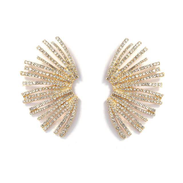 Rhinestone pave setting alloy earrings diamond earrings unique earrings
