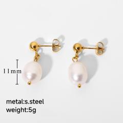 18KG pearl earrings stainless steel earrings collection