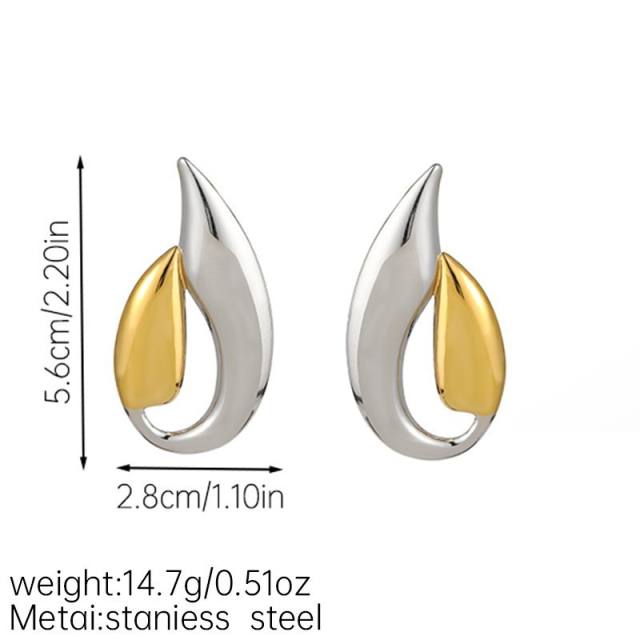 Hot sale mix color unique drop shape stainless steel earrings