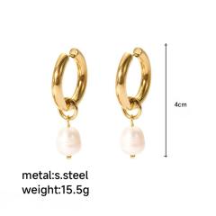 18KG pearl earrings stainless steel earrings collection