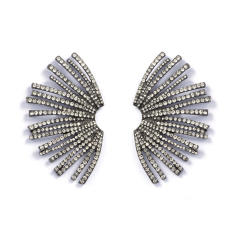 Rhinestone pave setting alloy earrings diamond earrings unique earrings