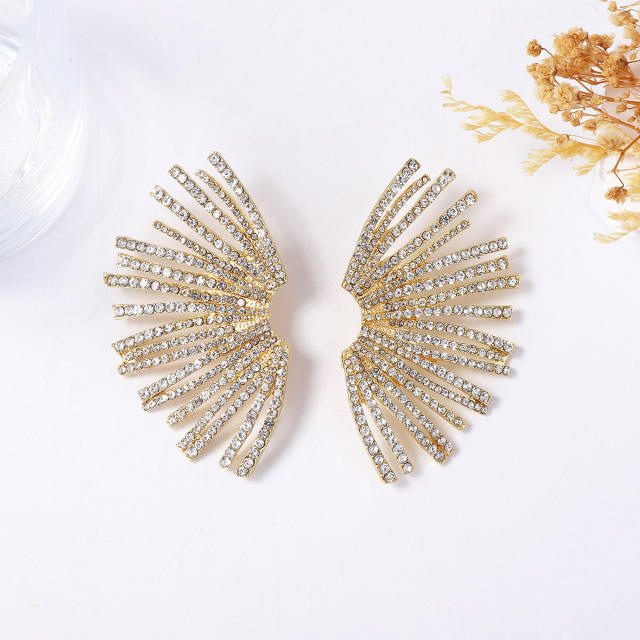 Rhinestone pave setting alloy earrings diamond earrings unique earrings