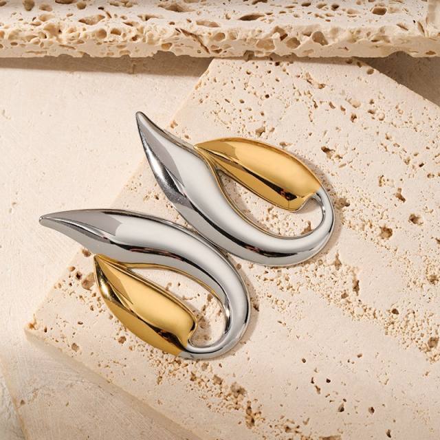 Hot sale mix color unique drop shape stainless steel earrings