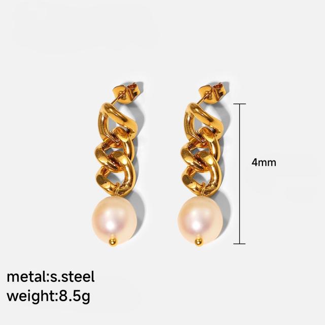 18KG pearl earrings stainless steel earrings collection