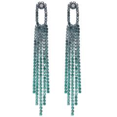 Luxury Full Diamond Long Tassel Earrings Fashionable Elegant Women's Earrings