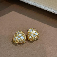Geometric Hollow Mesh Earrings Personalized Light Luxury Braided Earrings