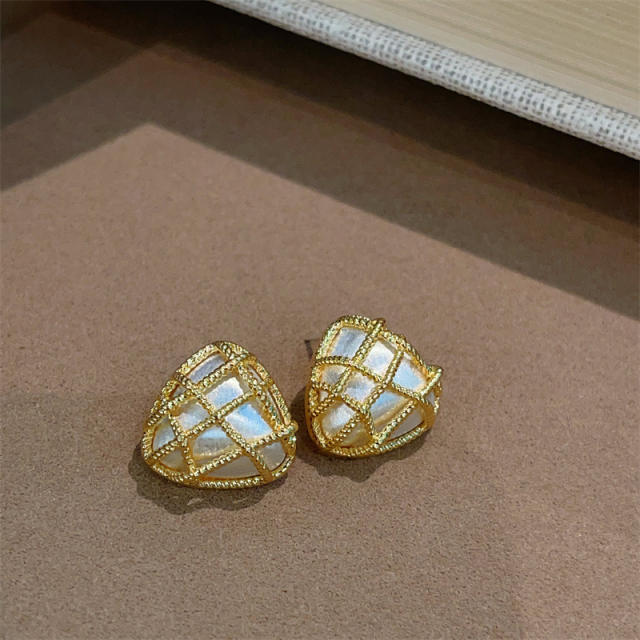 Geometric Hollow Mesh Earrings Personalized Light Luxury Braided Earrings
