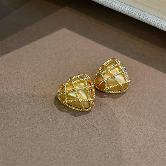 Geometric Hollow Mesh Earrings Personalized Light Luxury Braided Earrings