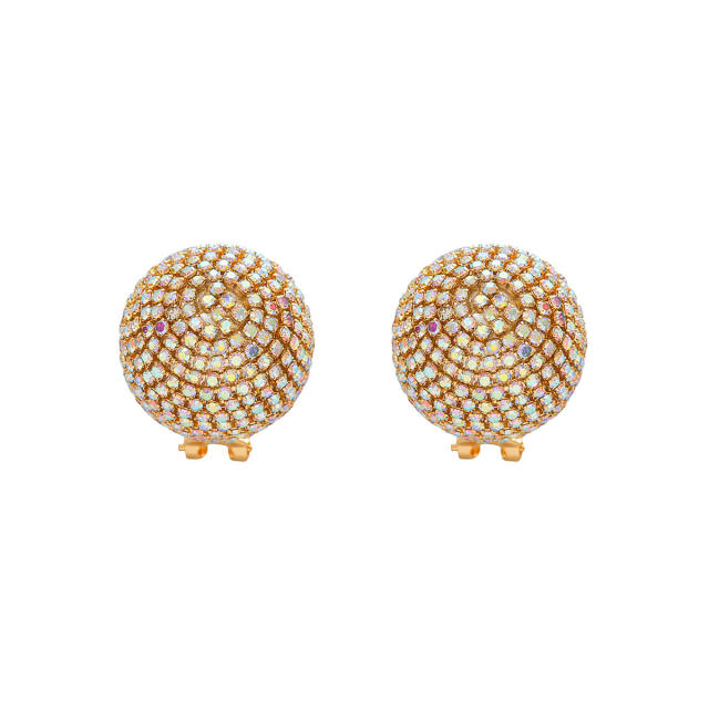Luxury Earrings full diamond copper diamond earrings hoop earrings