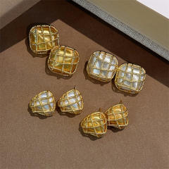 Geometric Hollow Mesh Earrings Personalized Light Luxury Braided Earrings