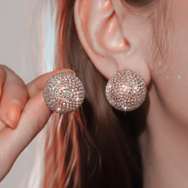 Luxury Earrings full diamond copper diamond earrings hoop earrings